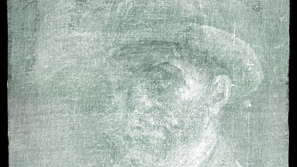 Dieses von den National Galleries of Scotland herausgegebene Röntgenbild zeigt Vincent Van Gogh. Foto: National Galleries Of Scotland/PA Media/dpa