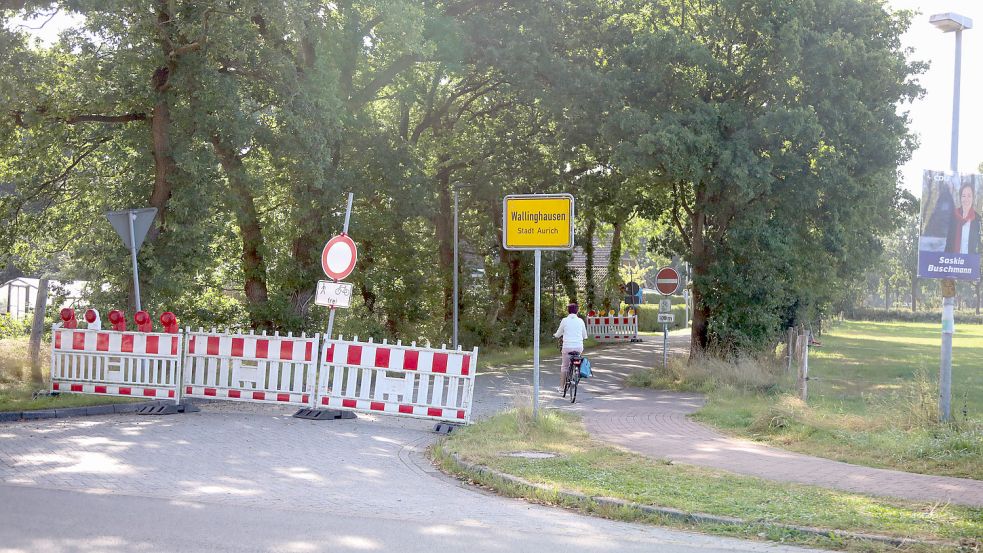 Seit Beginn der Sanierung der Fockenbollwerkstraße ist die Einmündung des Eckfehler Weges in den Hoheberger Weg gesperrt. Foto: Romuald Banik