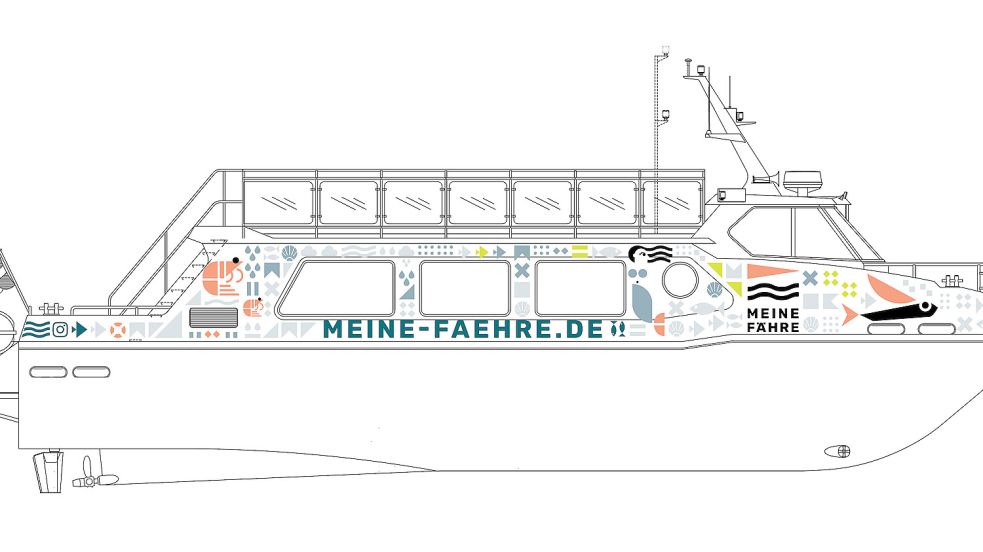 So soll die „Meine Fähre 2“ einmal aussehen. Grafik: Reederei Meine Fähre