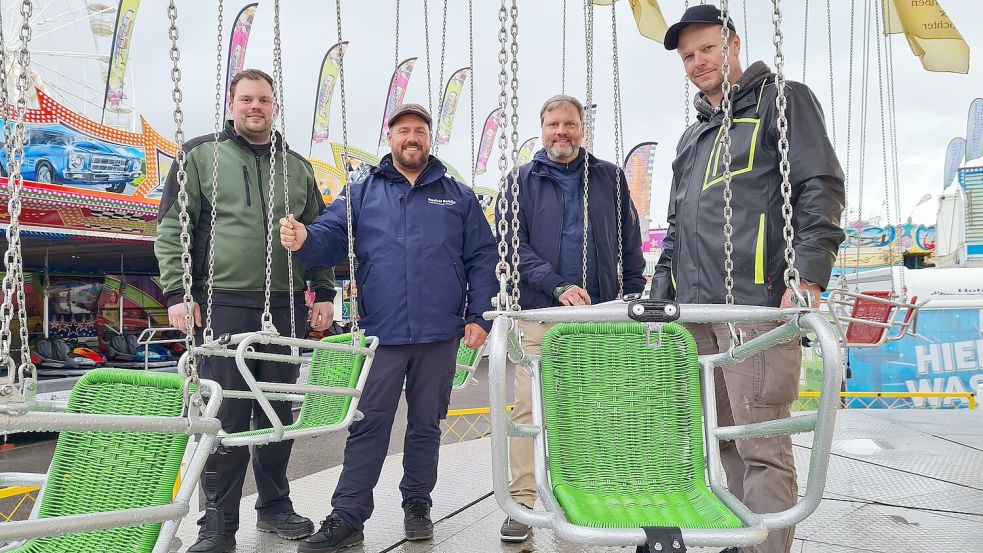 Freuen sich auf den Ostermarkt in Aurich: Dennis Eden (v. l.), Patrick Alberts, Udo Hippen und Timo von Halle. Foto: Cordes