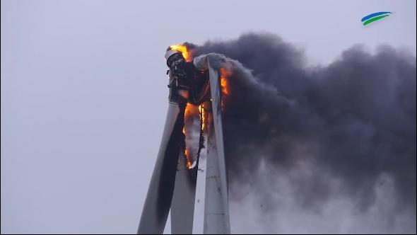 Windkraftanlage brannte lichterloh