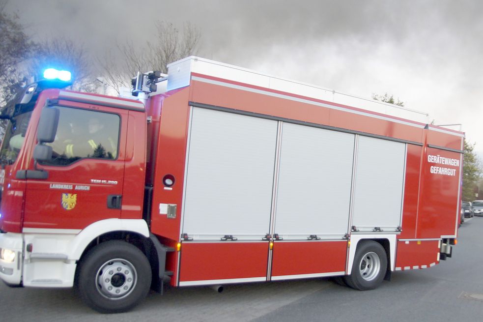 Der sogenannte Gerätewagen-Gefahrgut aus Sandhorst war ebenfalls im Einsatz.