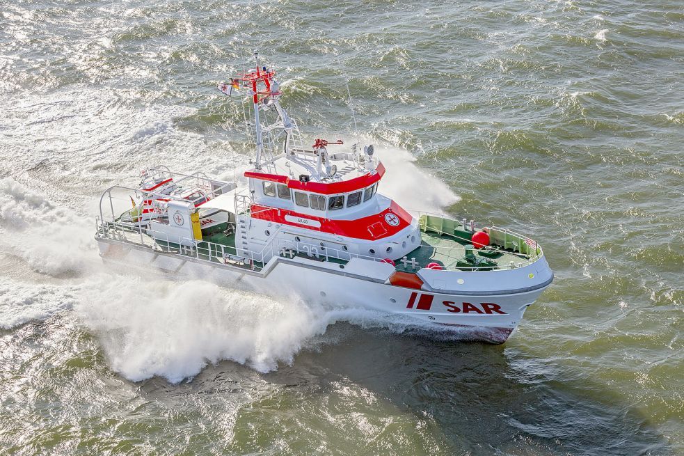 Der neue Seenotrettungskreuzer „SK 40“ war im Einsatz. Bild: Flying Focus/Herman IJsseling