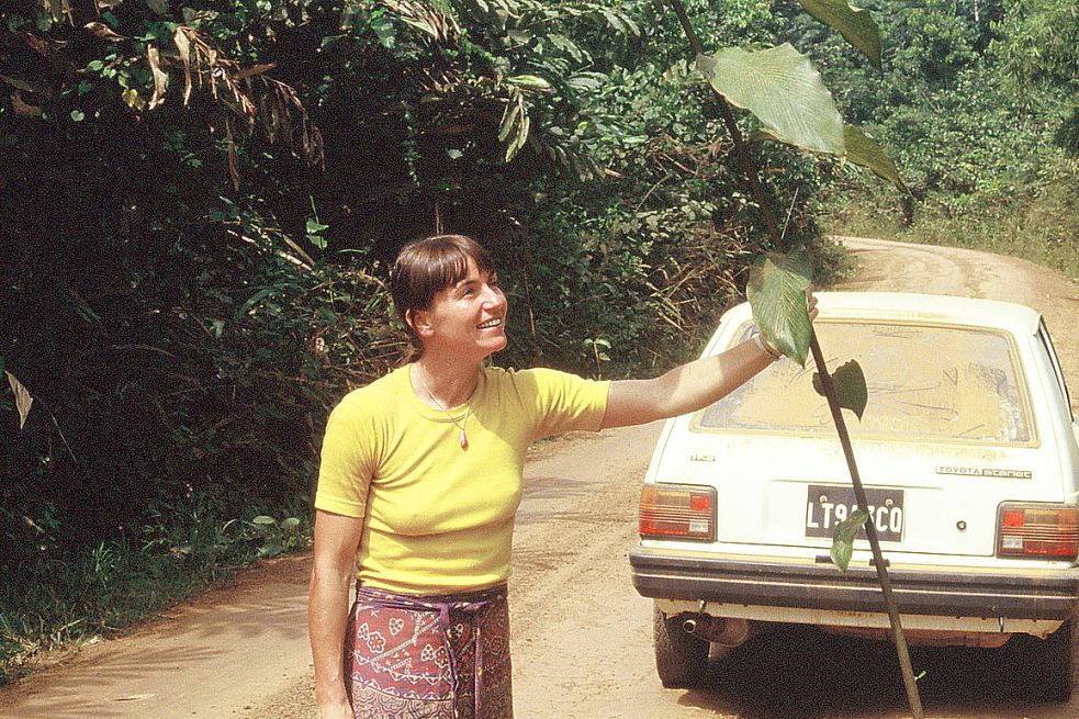 Das war 1985 im afrikanischen Kamerun: Ulrike Füllgrabe vor dem Atoakas-Fels.