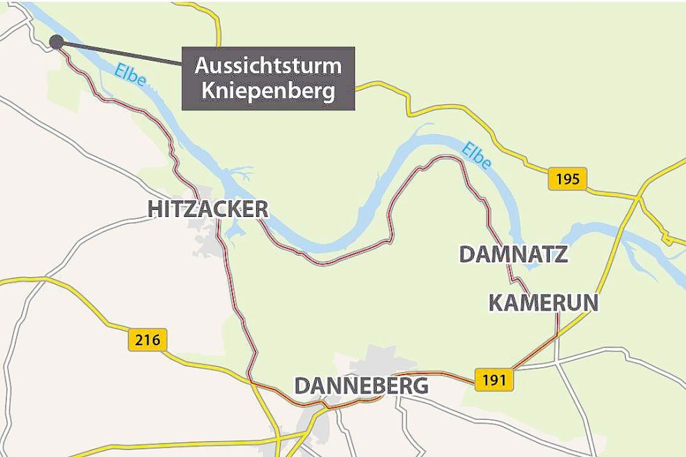 Die Reiseroute durch das Wendland. Grafik: ZGO