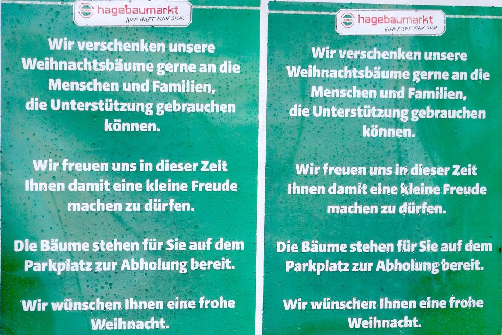 Mit einem Schild wirbt der Laden für die Aktion.