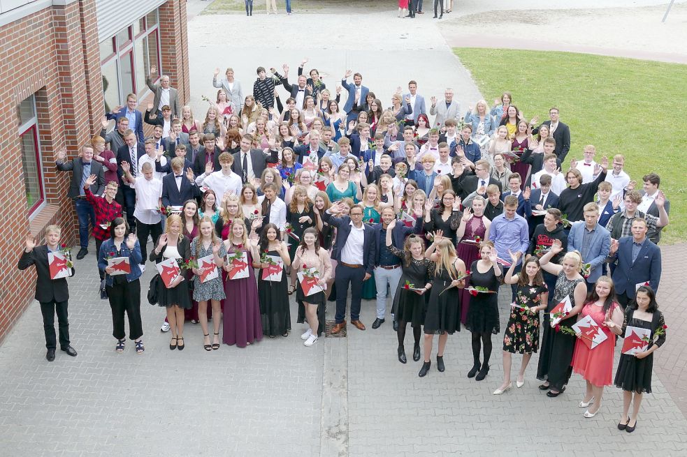 Die Schulabgänger in Ihlow. Foto: privat