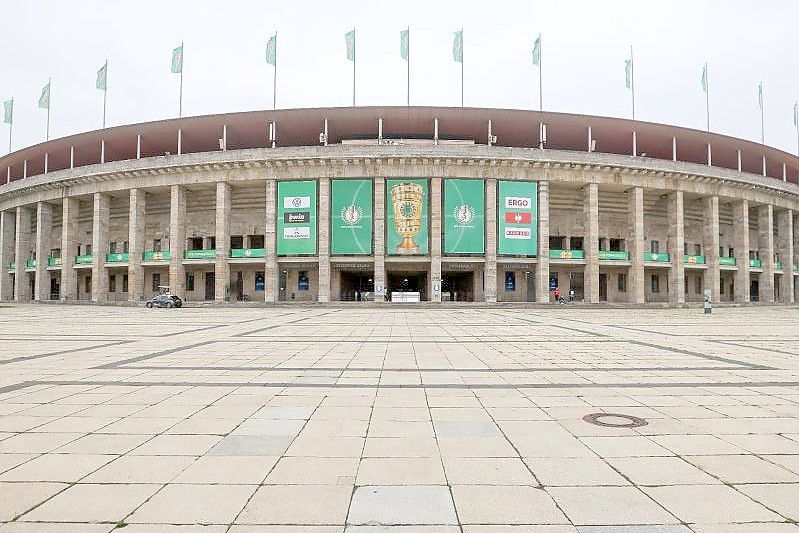 Der klassische Finalort des DFB-Pokalfinales: Das Berliner Olympiastadion. Foto: Jan Woitas/dpa-Zentralbild/dpa