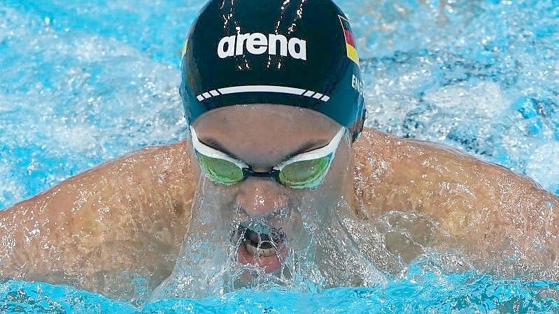 Paralympicss-Schwimmer Taliso Engel im Wettkampf. Foto: Marcus Brandt/dpa