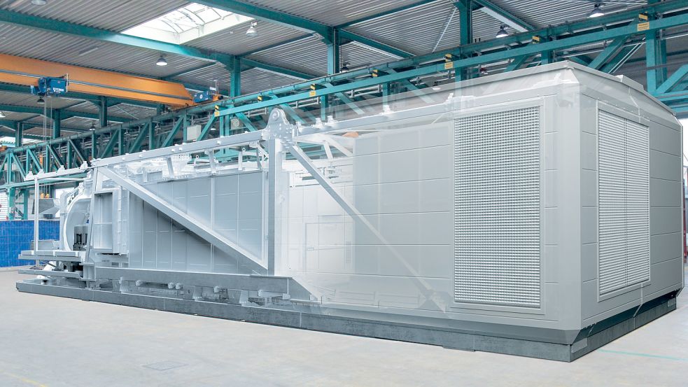 Deutlich länger als die Vorgänger: Die neue E-Gondel von Enercon kommt bei der E-160 EP5-Anlage auf stolze 14 Meter. Fotos: Enercon