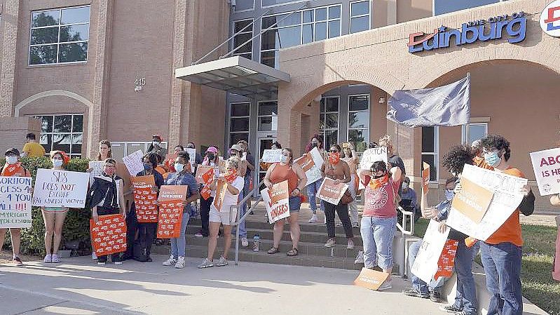 In Texas hat es Proteste gegen das verschärfte Abtreibungsgesetz gegeben. Foto: Joel Martinez/The Monitor via AP/dpa