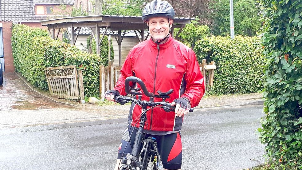 Mit seinem City-Bike ging Jens Helmer das Radfahren an. Dabei fuhr er 113 Kilometer immer im selben Gang. Foto: privat