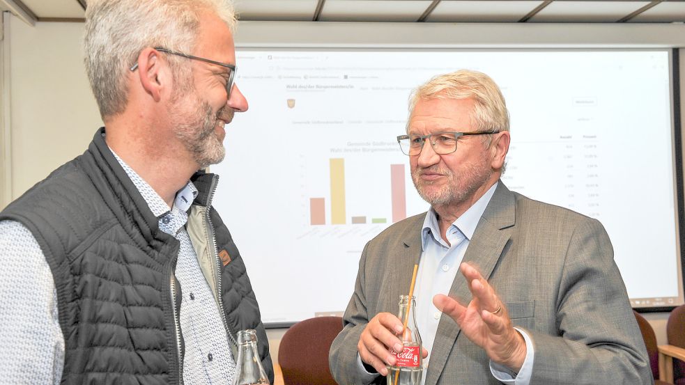 Man kennt und versteht sich: Stefan Hiller (links) im Gespräch mit seinem früheren Fraktionschef in der SPD, Stefan Hiller. Foto: Stephan Friedrichs