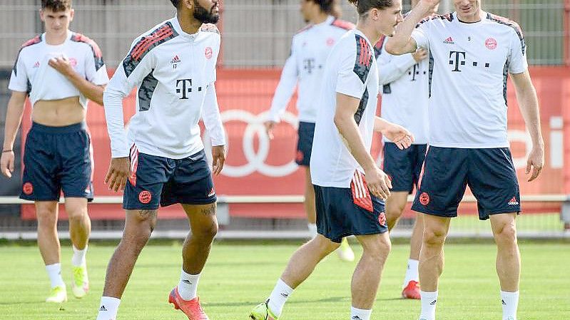 Abschlusstraining der Spieler des FC Bayern in München. Foto: Matthias Balk/dpa