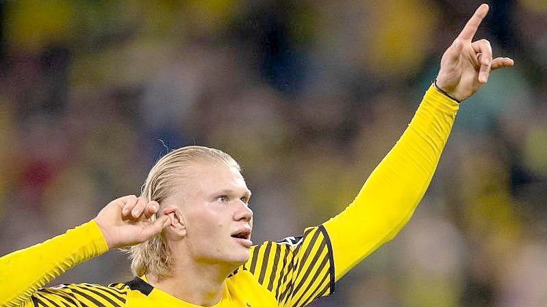 Der BVB setzt auf Superstürmer Erling Haaland. Foto: Marius Becker/dpa