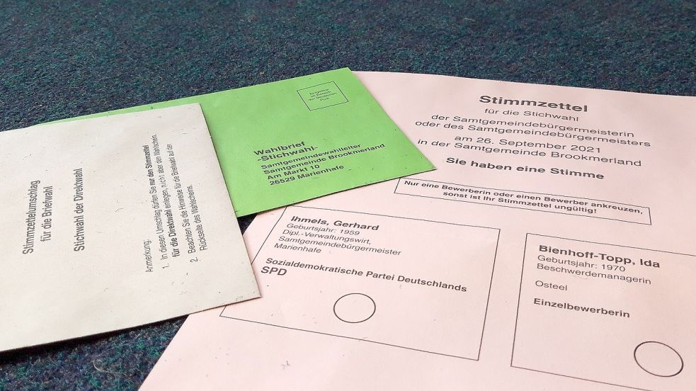 Die Stimmzettel für die Bürgermeisterstichwahl sind gedruckt. Die ersten Briefwahlunterlagen wurden bereits versandt. Foto: Thomas Dirks