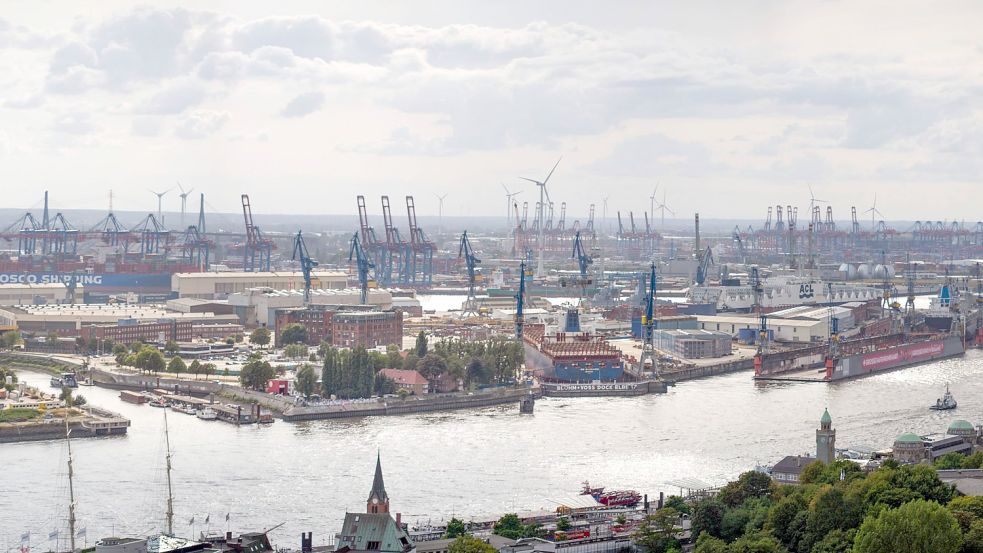Wo geht die Reise hin? Blick auf die Umschlaganlagen des Hamburger Hafens. Foto: Foto: Dirk Sattler