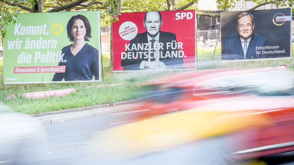 Annalena Baerbock, Olaf Scholz und Armin Laschet sind im Rennen um das Kanzleramt. Foto: Kay Nietfeld