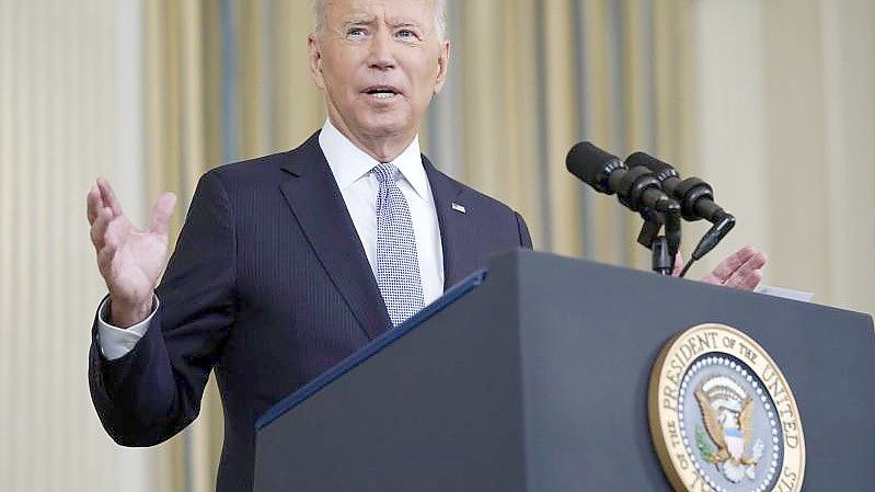 Die Verabschiedung der Investitionspakete von US-Präsident Joe Biden ist noch nicht gesichert. Foto: Patrick Semansky/AP/dpa