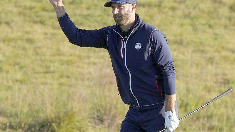 US-Star Dustin Johnson gewann bisher alle Partien, in denen er bislang eingesetzt wurde. Foto: Charlie Neibergall/AP/dpa