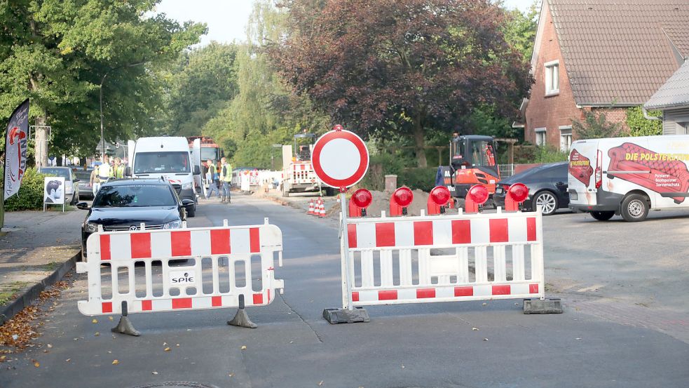 Die Popenser Straße in Aurich wird saniert. Foto: Romuald Banik