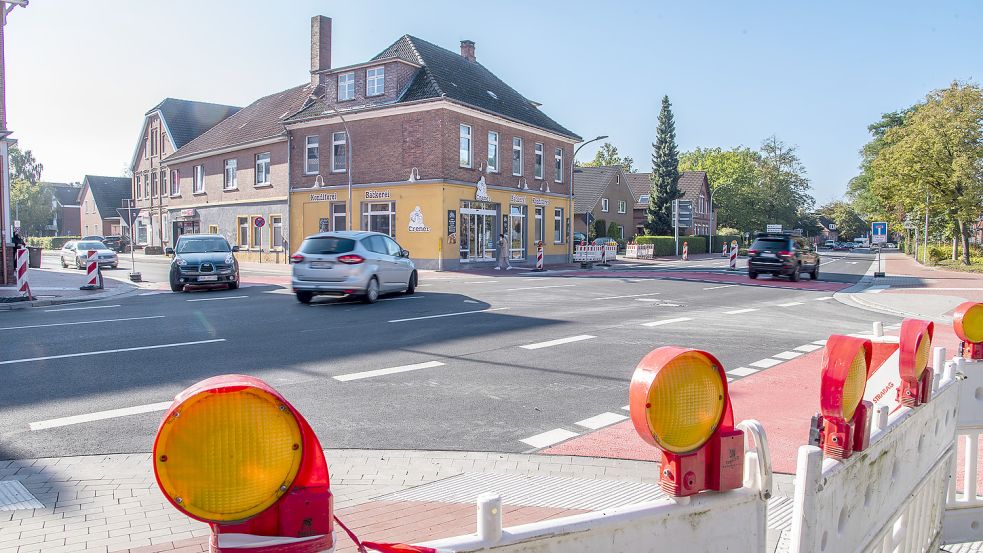 Knotenpunkt Bäckerei Cremer: Die K 111 wird ab Mittwoch voll gesperrt. Foto: Landkreis Aurich