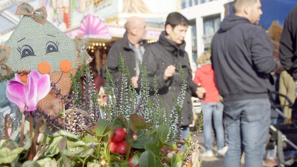 In Aurich drehte sich am Sonntag alles um Heide und herbstliche Deko. Foto: Holger Janssen