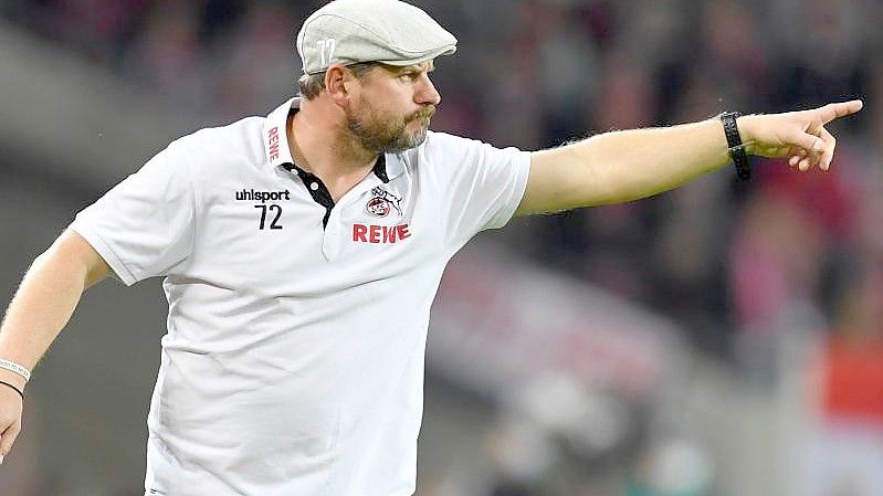 Die Schiebermütze von Kölns Trainer Steffen Baumgart wurde zum Verkaufsschlager. Foto: Marius Becker/dpa