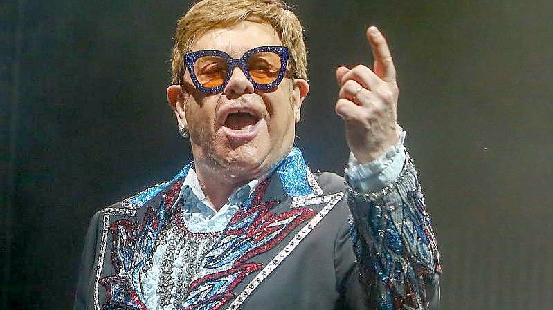 Elton John bei einem Konzert in Madrid 2019. Foto: Ricardo Rubio/Europa Press/dpa