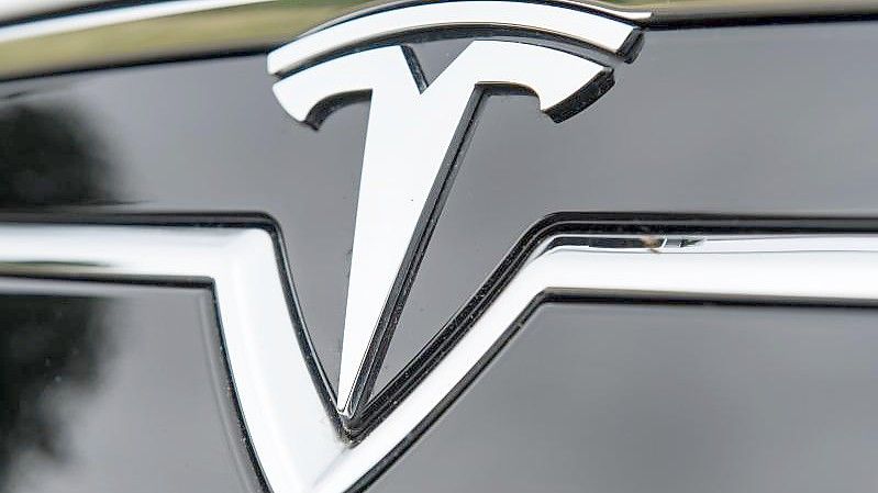 Das Logo von Tesla auf einem Model S. (Archivbild). Foto: Patrick Seeger/dpa