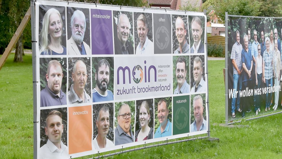 Die Mitglieder der neuen „Moin“-Wählergruppe (hier auf einem ihrer Wahlplakate) können sich ihren Koalitionspartner aussuchen. Archivfoto: Thomas Dirks