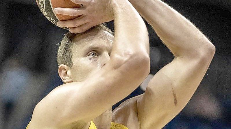 Luke Sikma erzielte 19 Punkte für Alba Berlin. Foto: Andreas Gora/dpa