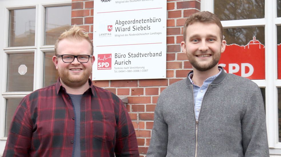 Hannes Langer (links) und André Goldenstein sind gut vernetzt sowohl bei den Jusos als auch in der Mutterpartei SPD. Foto. Heino Hermanns