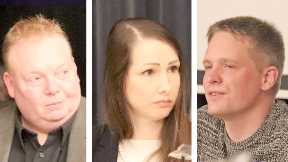 Timo Mehlmann (SPD, rechts) bleibt der Ortsbürgermeister in der Auricher Kernstadt. Seine Stellvertreter wurden Marina Strentzsch (Grüne) und Rolf Stemmer (CDU). Fotos: Heino Hermanns