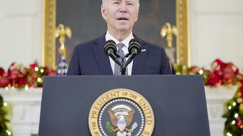 US-Präsident Joe Biden warnt Russland vor einer militärischen Aktion gegen die Ukraine. Foto: Evan Vucci/AP/dpa