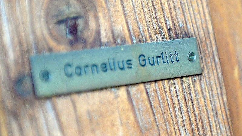 Das Namensschild von Cornelius Gurlitt an der Haustür in Salzburg. Foto: Barbara Gindl/APA/EPA/dpa
