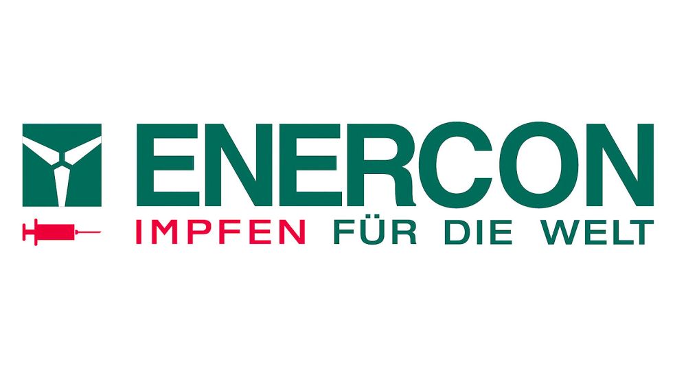 „Impfen für die Welt“ statt „Energie für die Welt“ steht nun im veränderten Enercon-Logo. Foto: Enercon