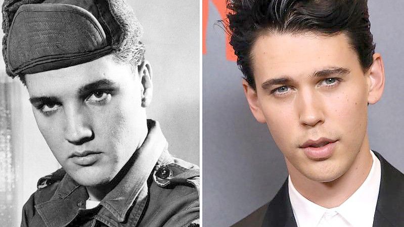 Schauspieler Austin Butler (r.) wird Elvis Presley verkörpern. Foto: Sonia Moskowitz/Globe Photos via ZUMA Wire/UPI/dpa