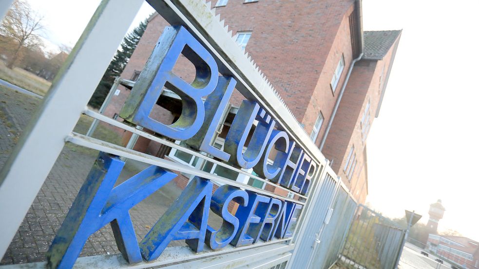 2014 räumte die Bundeswehr die Auricher Kaserne. Seitdem geht es um Konzepte für der Nachnutzung als neues Stadtquartier. Foto: Romuald Banik