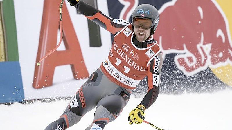 Aleksander Aamodt Kilde zeigte auf der Streif ein starkes Rennen. Foto: Giovanni Auletta/AP/dpa