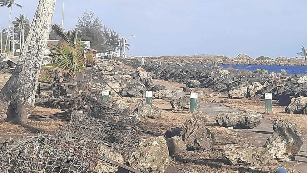 Nach Vulkanausbruch vor Tonga Foto: Broadcom Broadcasting/AP