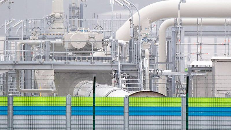 Rohrsysteme der Ostseepipeline Nord Stream 2, mit der Gas aus Russland nach Deutschland kommen soll. Foto: Stefan Sauer/dpa