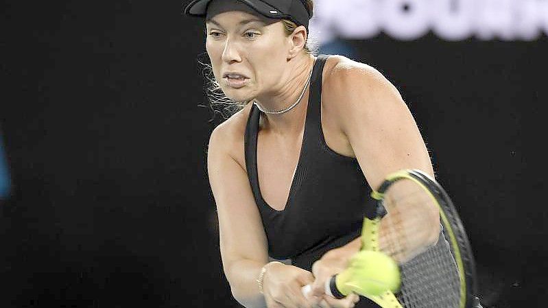 Die US-Amerikanerin trifft am Samstag im Endspiel der Australian Open auf die Australierin Ashleigh Barty. Foto: Andy Brownbill/AP/dpa