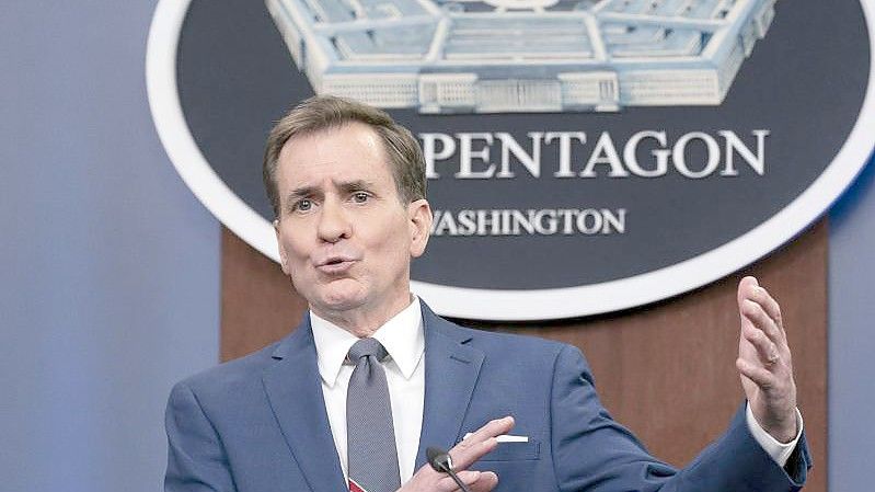 John Kirby, der Sprecher des Pentagon, spricht auf einer Pressekonferenz. Foto: Alex Brandon/AP/dpa
