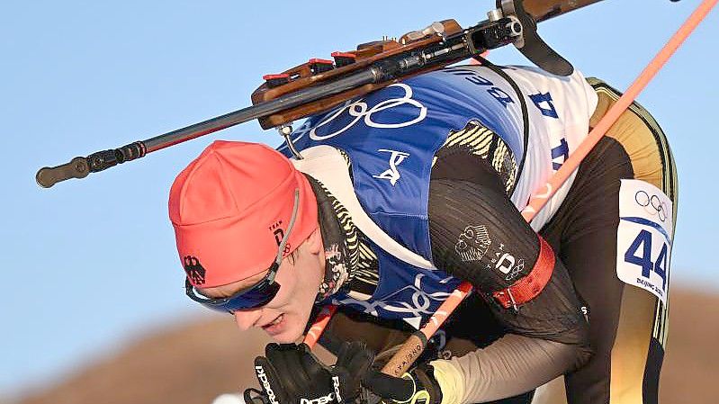 Biathlet Benedikt Doll belegte im Einzel den sechsten Rang. Foto: Hendrik Schmidt/dpa-Zentralbild/dpa