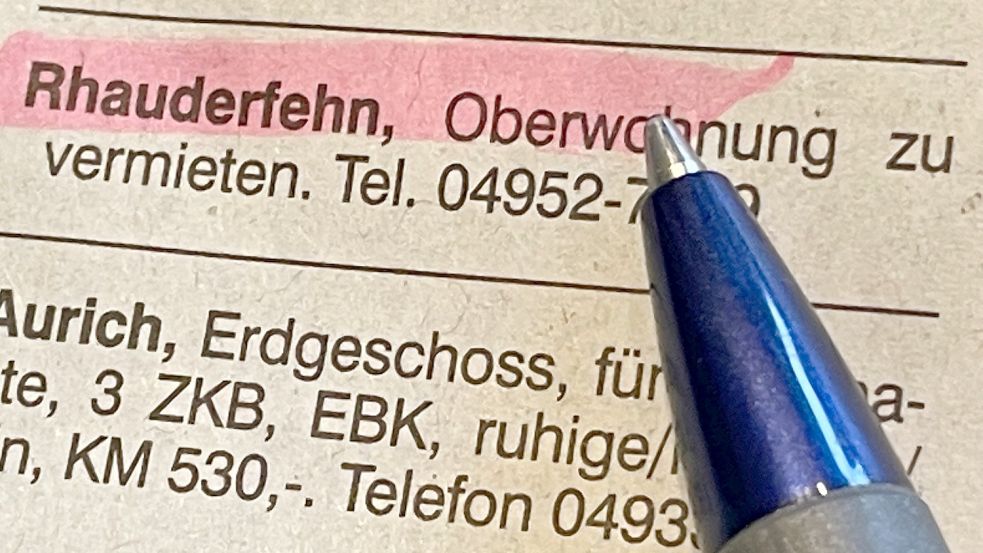 Eine von acht Wohnungen, die am Sonnabend inseriert wurden, ist in Rhauderfehn. Bezahlbarer Wohnraum im Kreis Leer ist knapp. Foto: Janßen