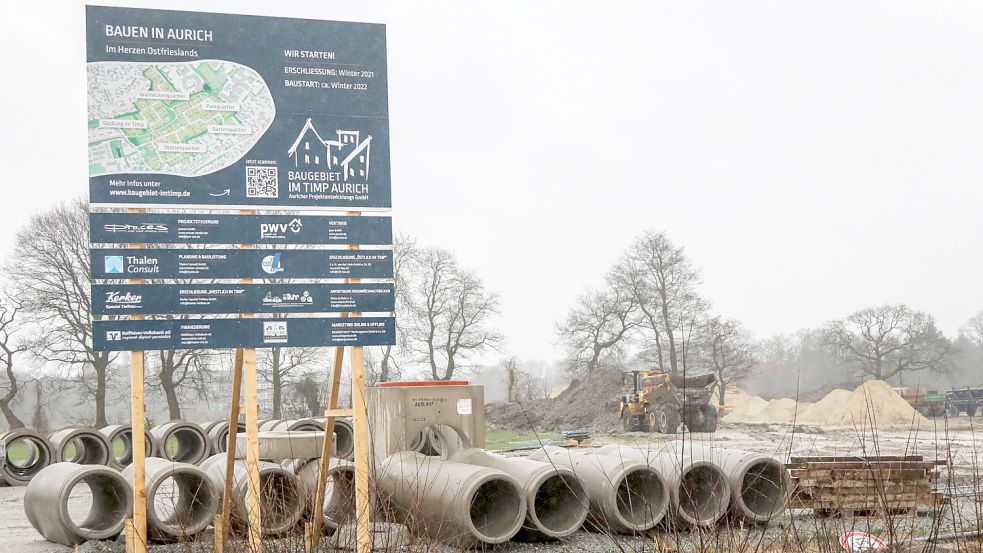 Eines der größten Baugebiete Ostfrieslands: „Im Timp“ in Aurich-Haxtum. Foto: Romuald Banik