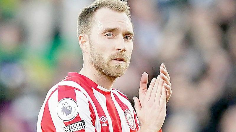 Feierte sein Comeback auf dem Fußballplatz: Christian Eriksen vom FC Brentford. Foto: Aaron Chown/PA Wire/dpa