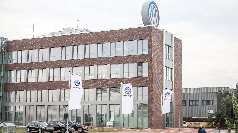 Das Verwaltungsgebäude im Emder Volkswagenwerk. Archivfoto: Romuald Banik