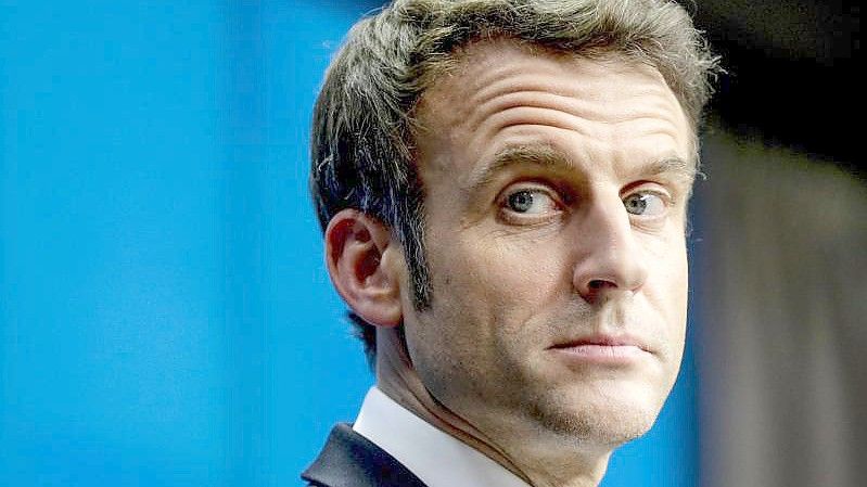 Emmanuel Macron, Präsident von Frankreich, stellt sich für eine zweite Amtszeit zur Wahl. Foto: Olivier Hoslet/Pool EPA via AP/dpa
